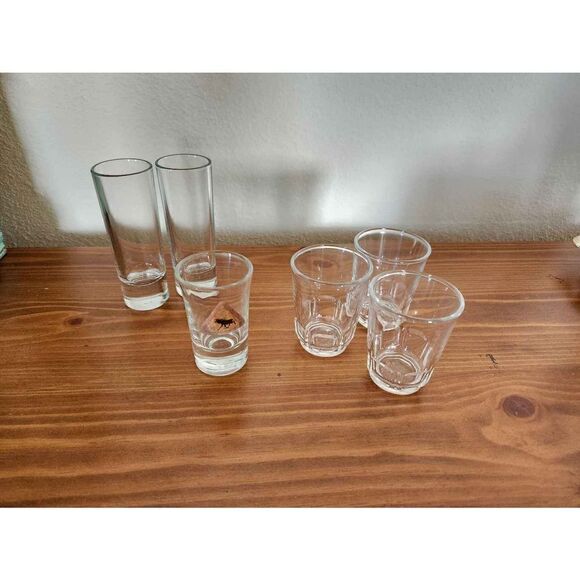 Shot glasses bundle of 6 moose hazard sign barware drinking bar - Picture 1 of 4
